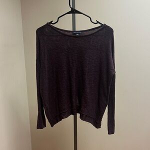 American Eagle Outfitters Rich Burgundy Long Sleeve Top Open back